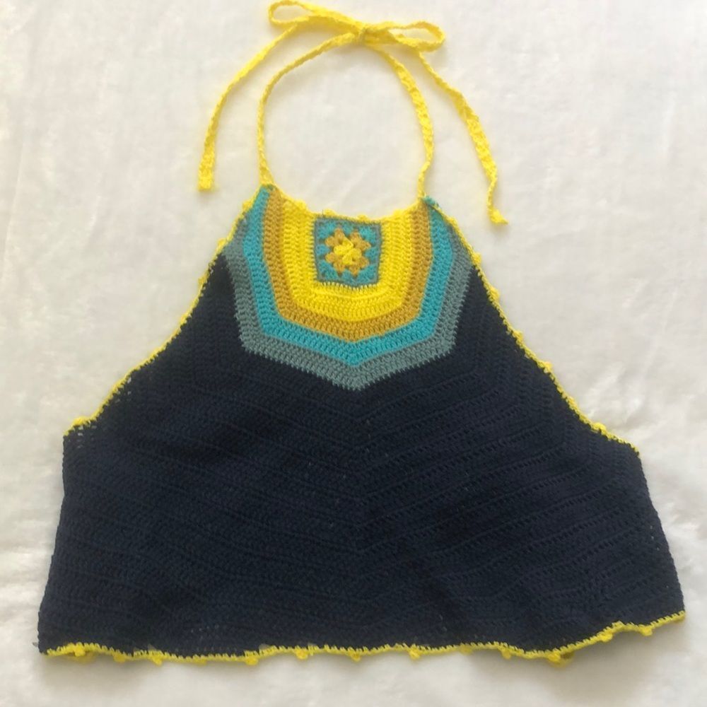 Crochet Retro Inspired Halter Top Size M/L, NWT